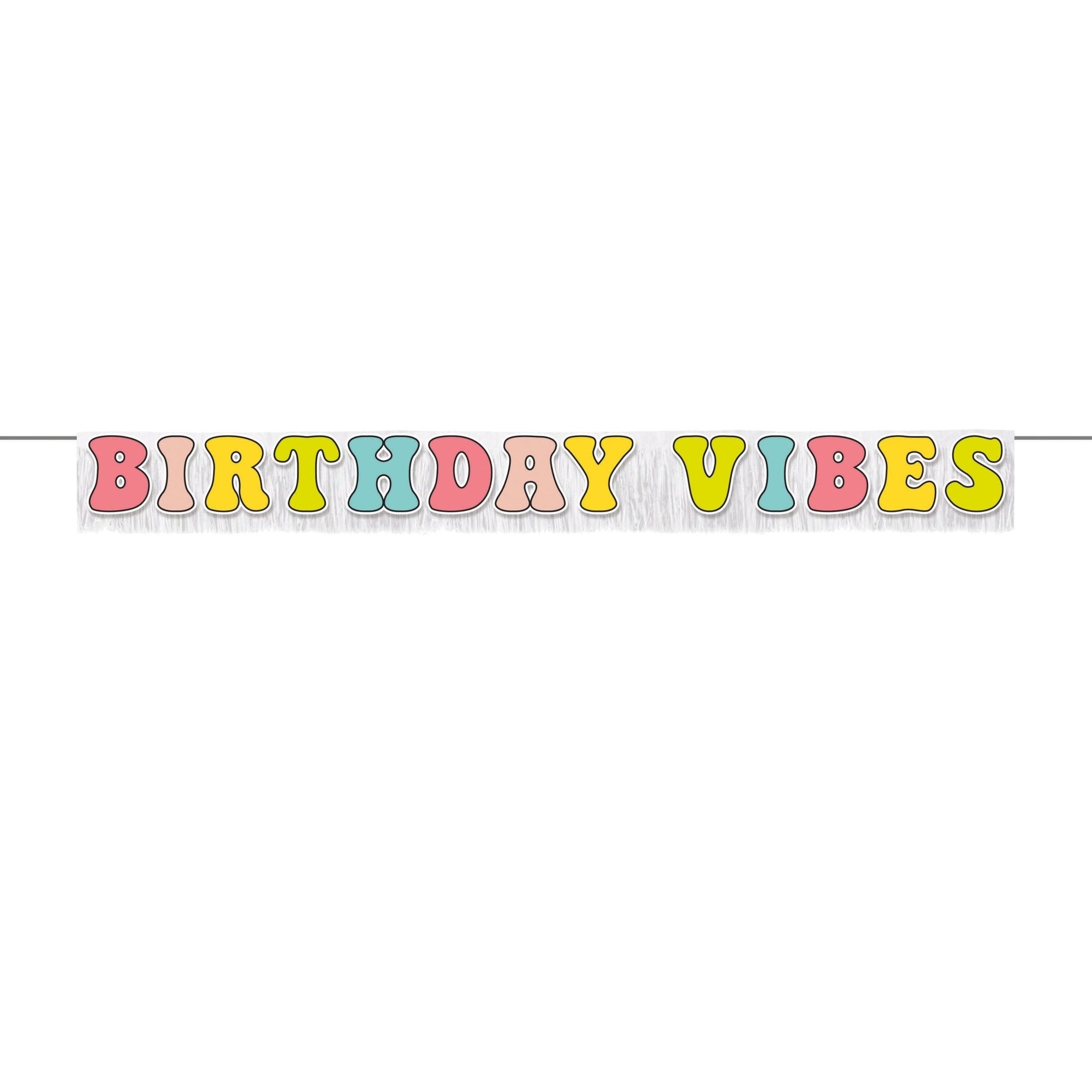 Groovy Birthday Vibes Party Banner - Stesha Party