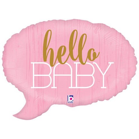 &quot;Hello Baby&quot; Pink Balloon - Stesha Party