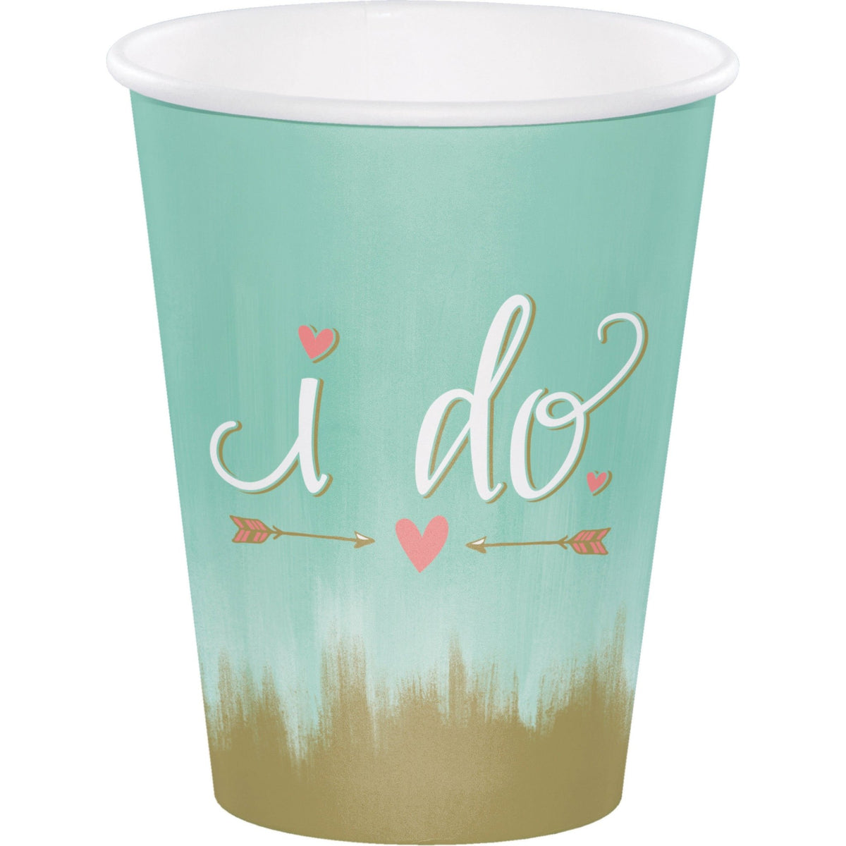 I Do Mint &amp; Gold Bridal Cups - Stesha Party