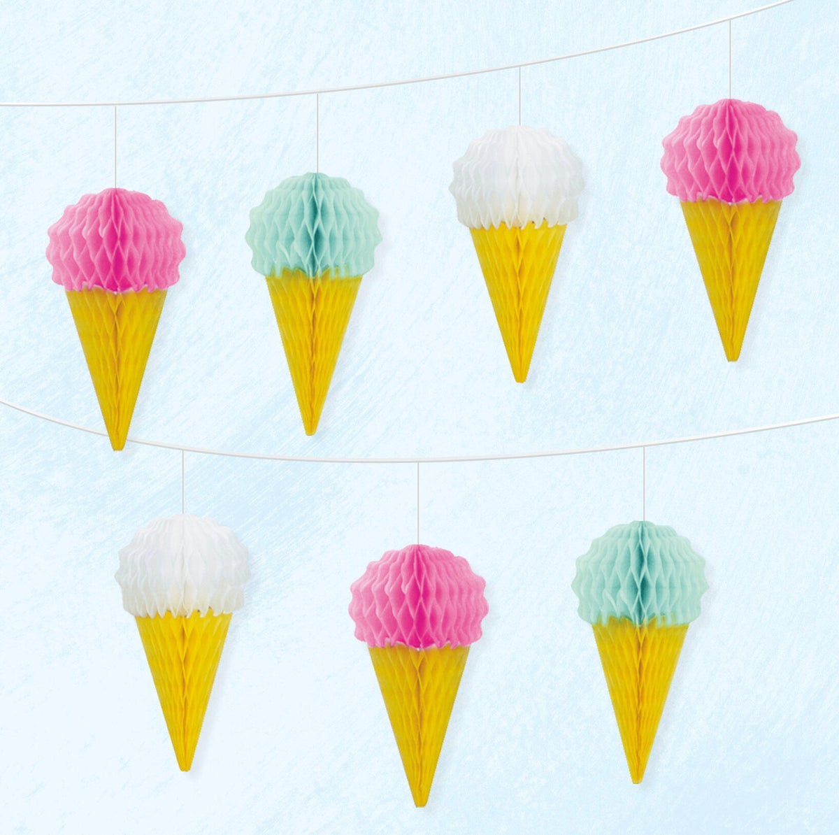 Ice Cream Cone Honeycomb Banner - Stesha Party