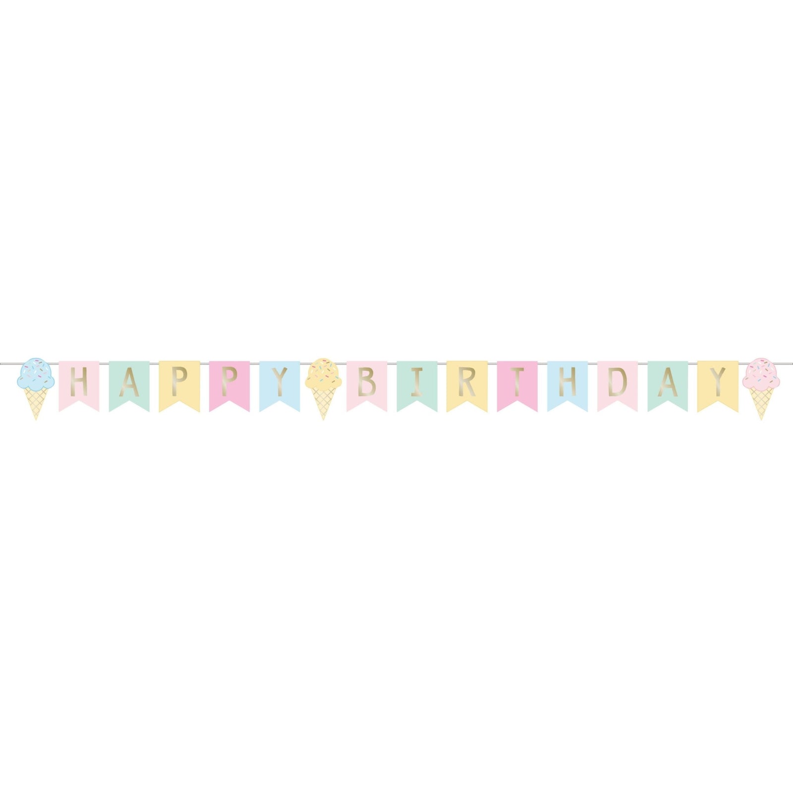 Ice Cream Party "Happy Birthday" Banner - Stesha Party