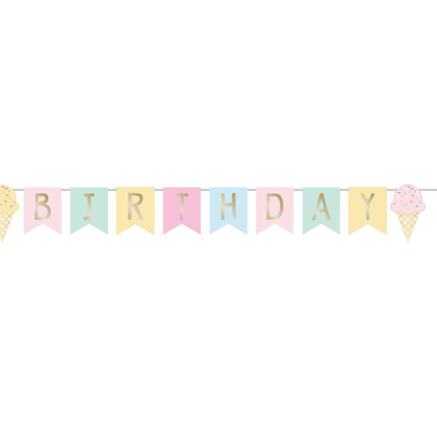 Ice Cream Party "Happy Birthday" Banner - Stesha Party