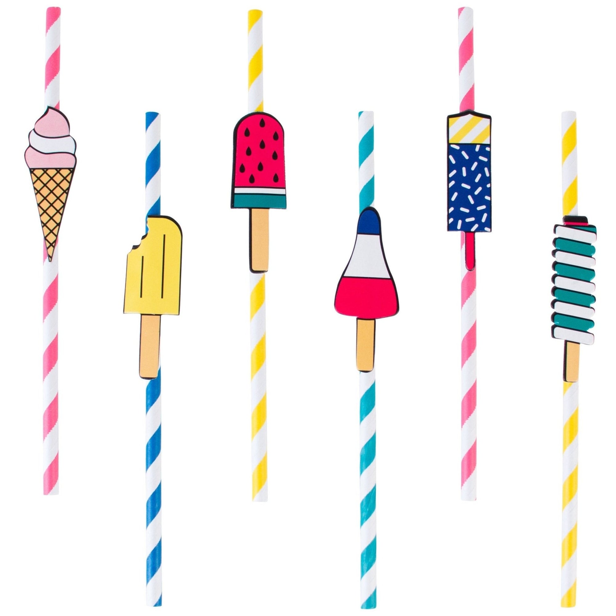 Ice Cream Party Paper Straws - Stesha Party