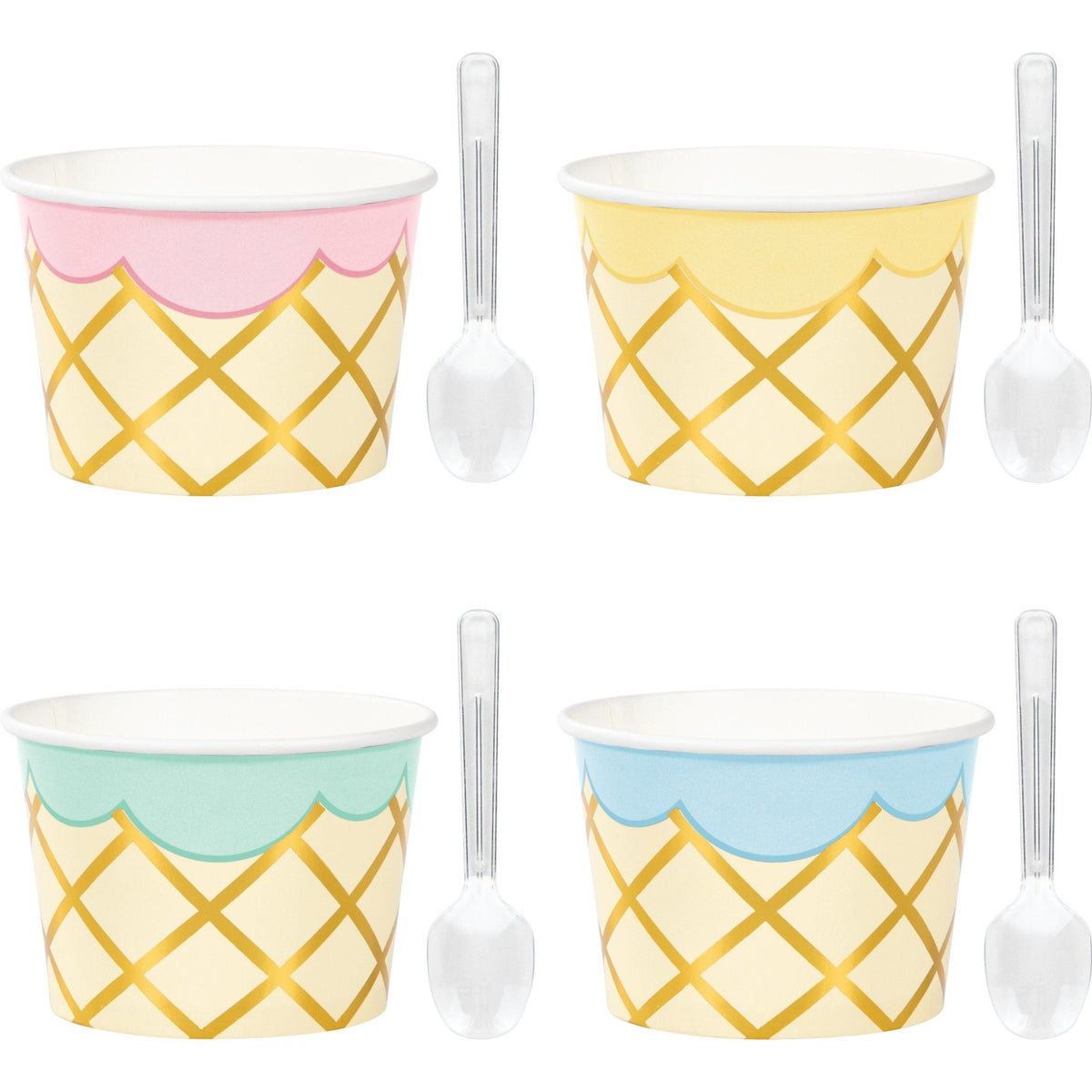 Ice Cream Treat Cups with Spoons - Stesha Party