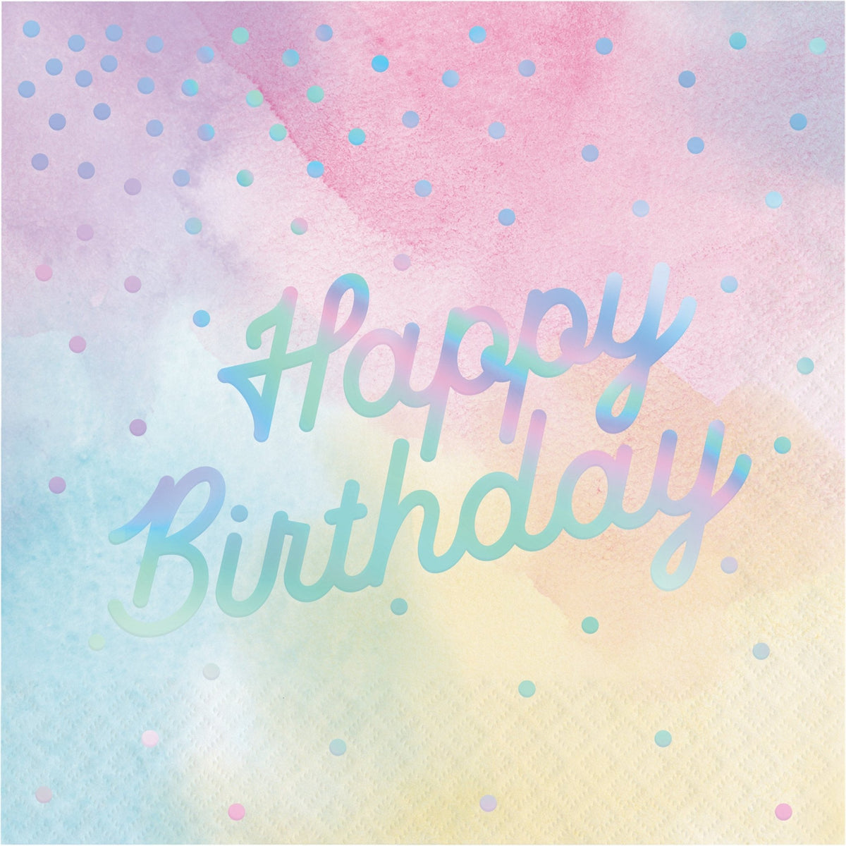 Iridescent &quot;Happy Birthday&quot; Napkins - Stesha Party