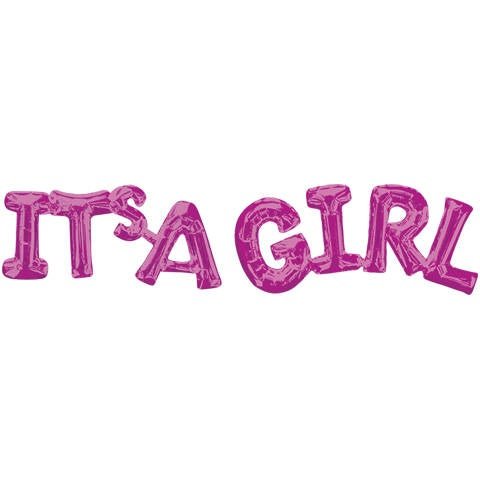 It&#39;s a Girl Pink Balloon Banner - Stesha Party