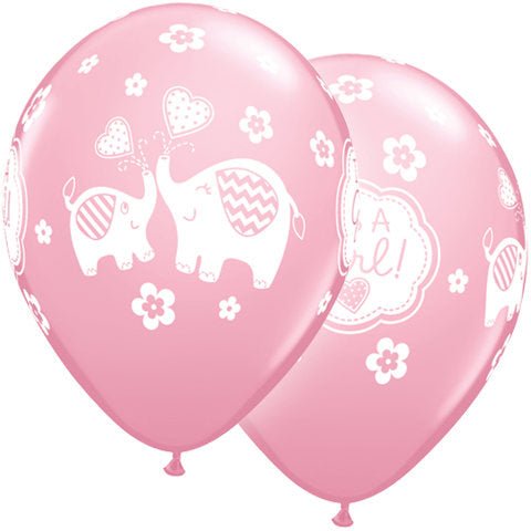 It&#39;s a Girl Pink Elephant Balloons - Stesha Party