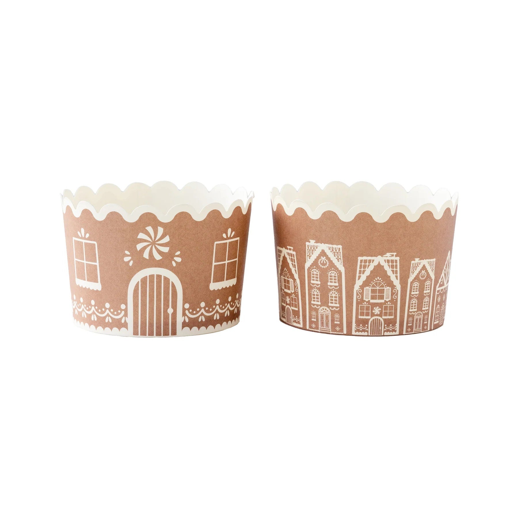 Jumbo Gingerbread House Holiday Baking Cups 40ct - Stesha Party