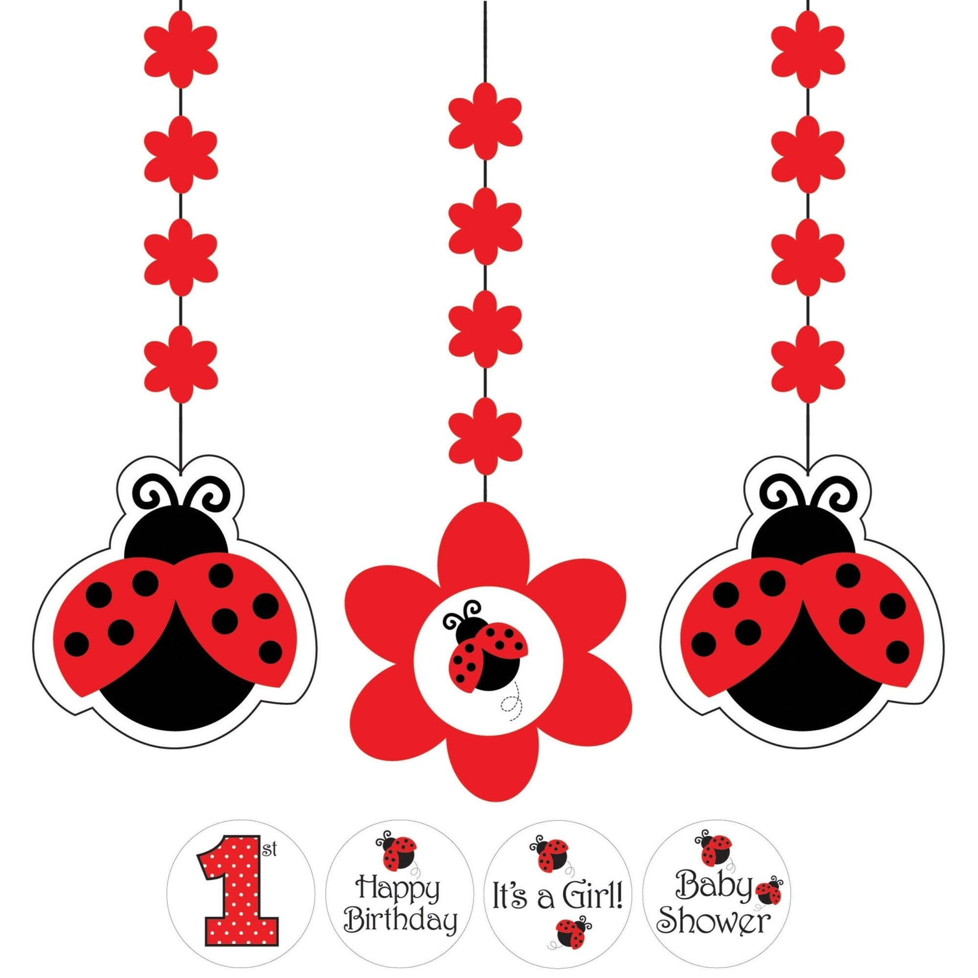 Ladybug Party Hanging Decorations - Stesha Party