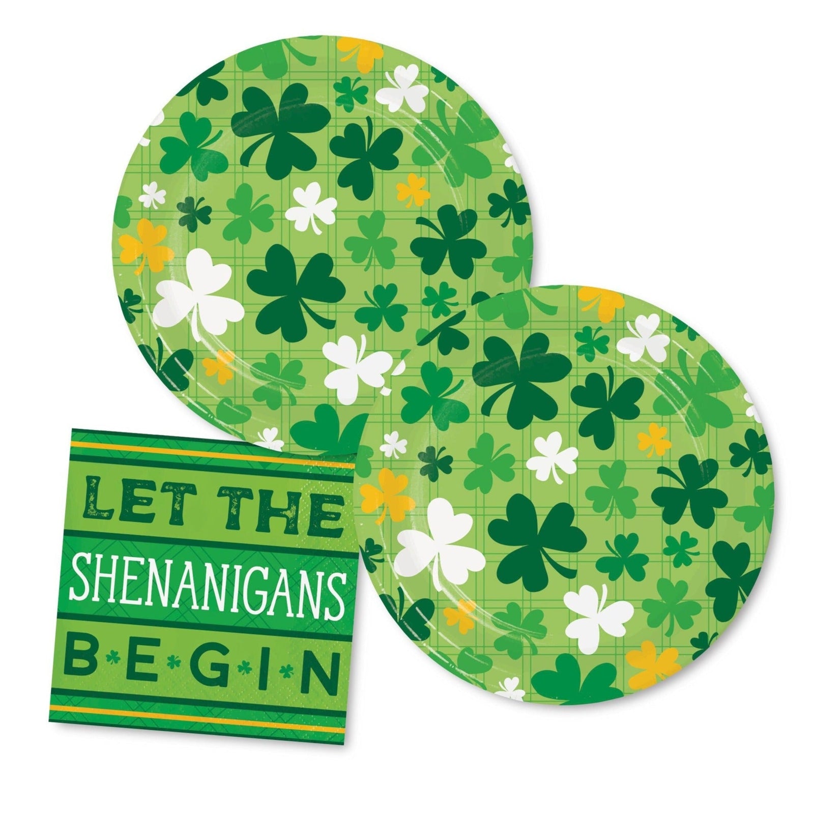 Let the Shenanigans Begin Paper Plates & Napkins (16 Guests) - Stesha Party