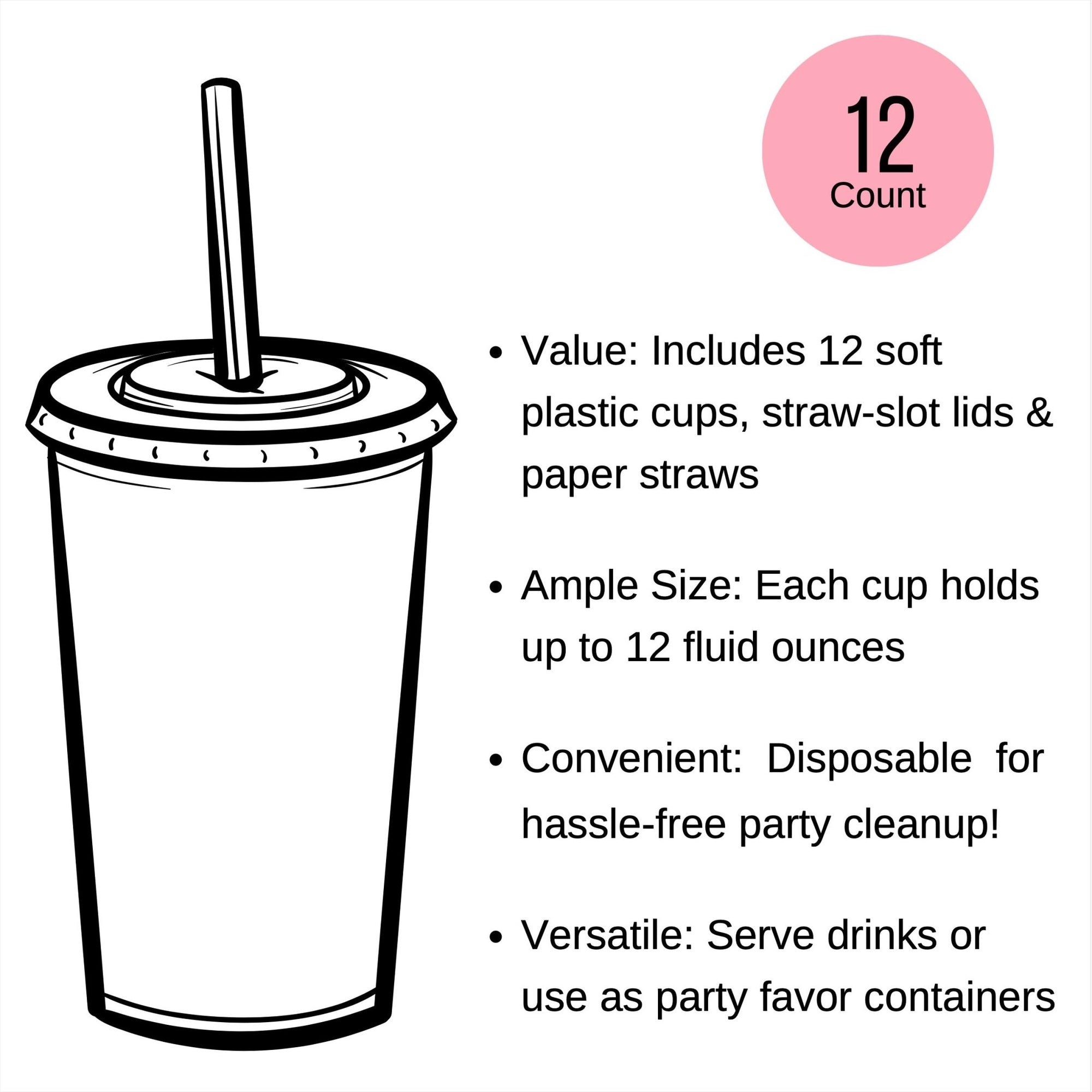 Lidded Clear Peach Party Cups - Stesha Party