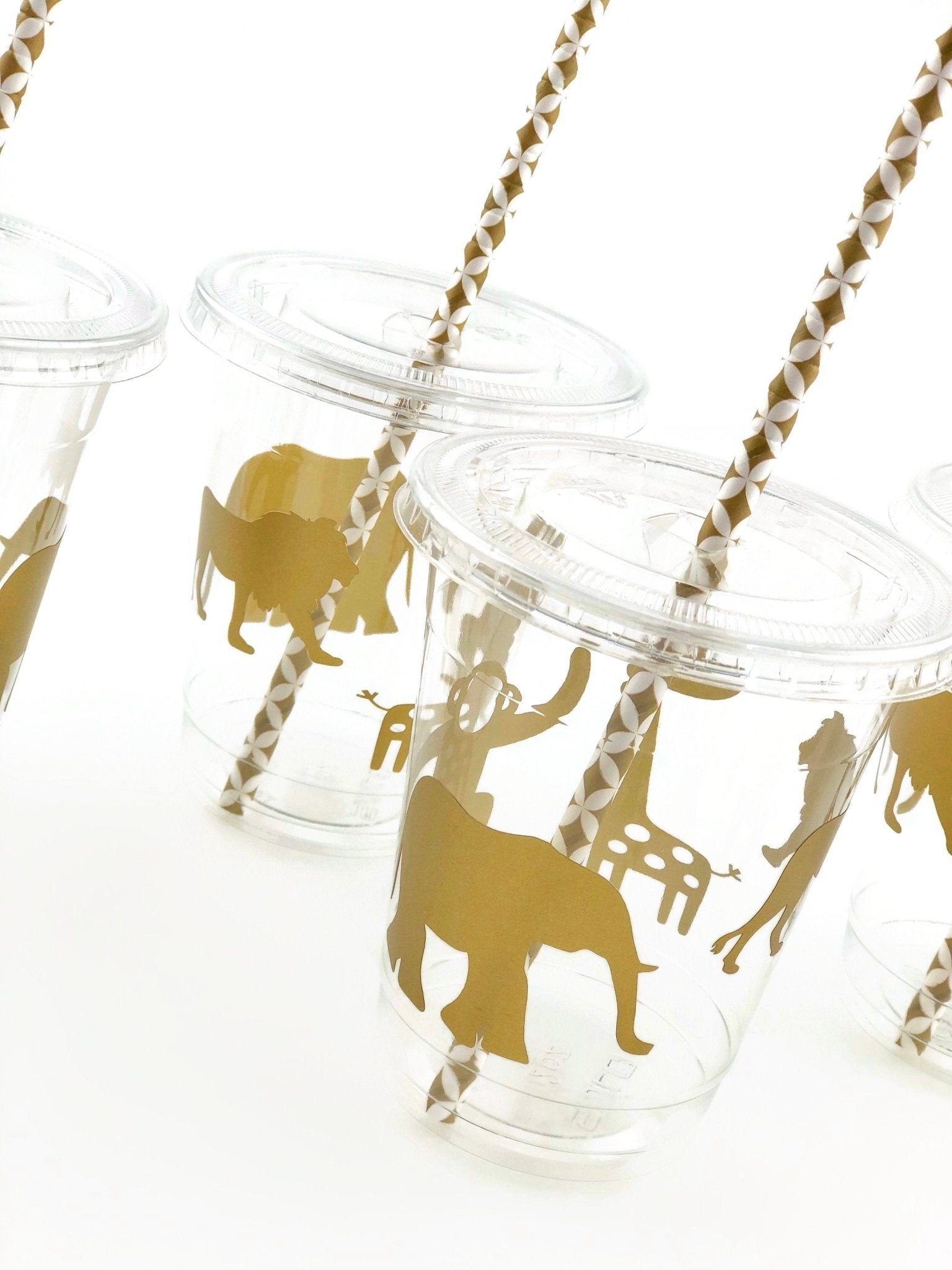 Lidded Clear Safari Party Cup Set - Stesha Party