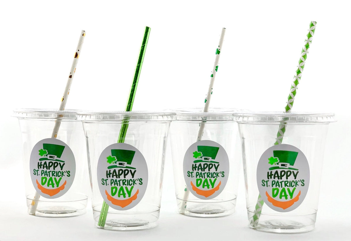 Lidded St. Patrick&#39;s Day Party Cups - Stesha Party