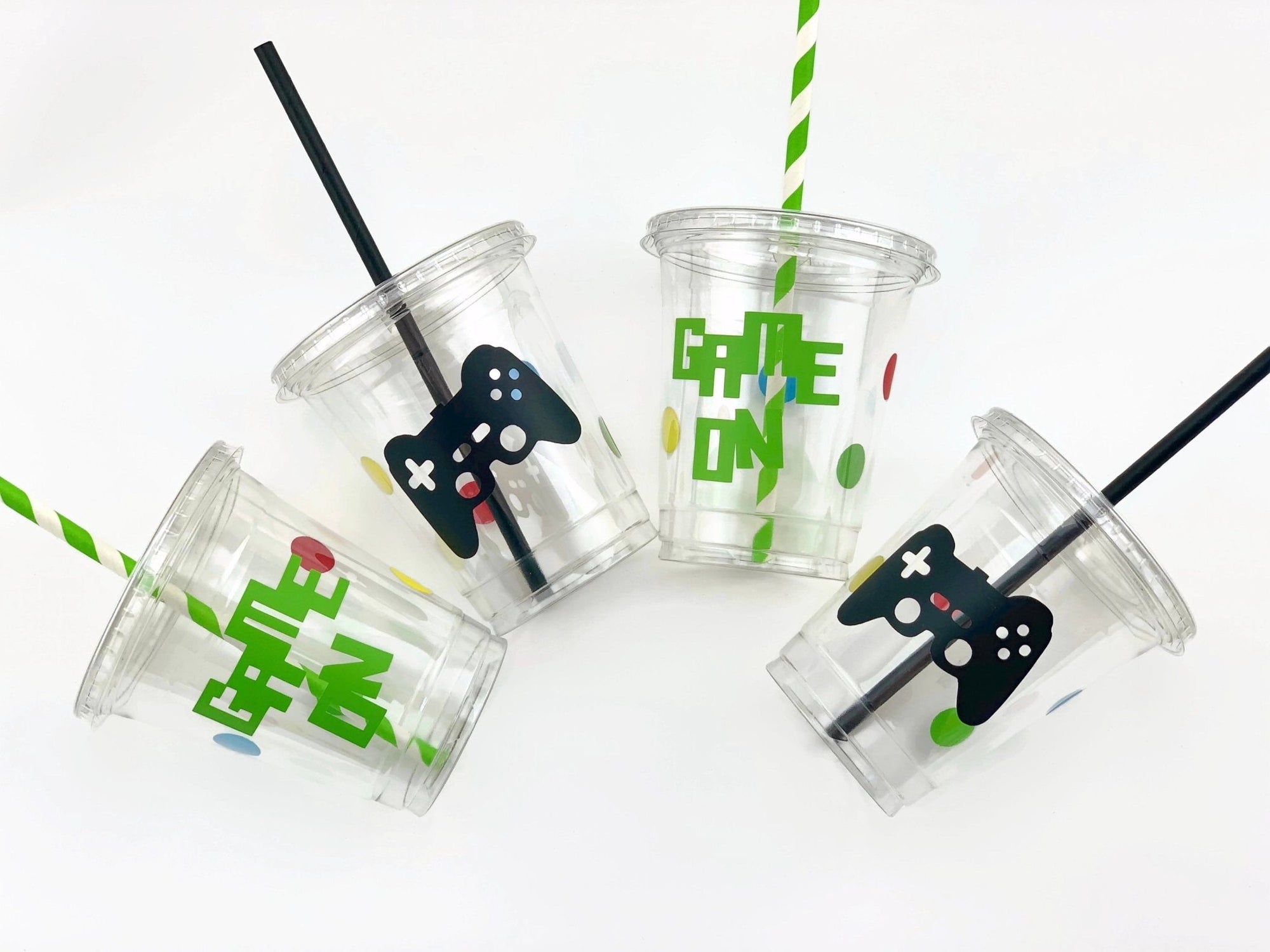 Lidded Video Game Party Cups - Stesha Party