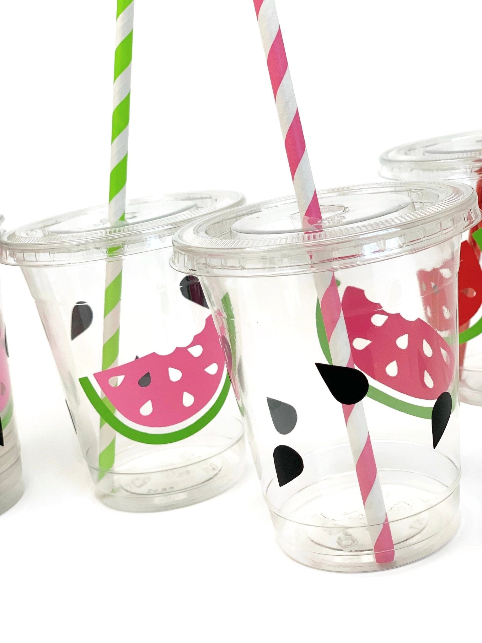 Lidded Watermelon Party Cups - Stesha Party