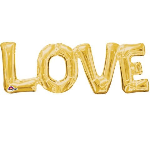 &quot;Love&quot; Gold Balloon - Stesha Party