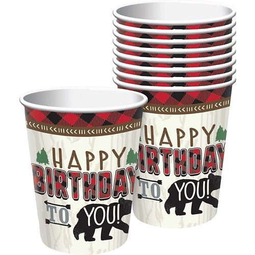 Lumberjack Birthday Cups "Happy Birthday to You" - Stesha Party