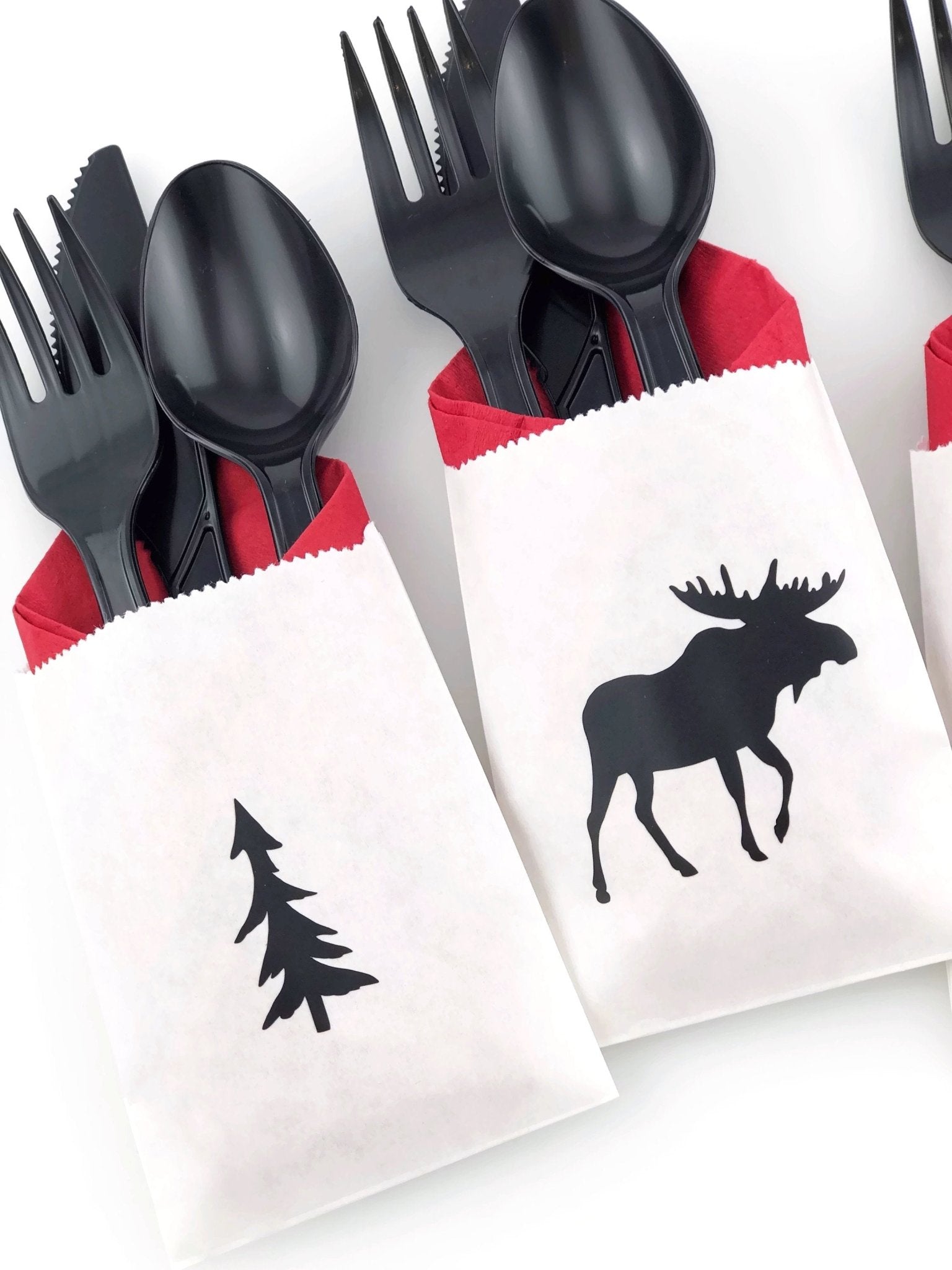 Lumberjack Themed Party Cutlery Bag Set - Stesha Party