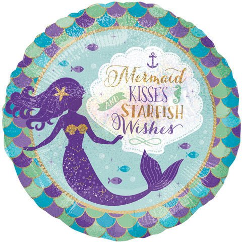 Mermaid Balloon &quot;Mermaid Kisses and Starfish Wishes&quot; - Stesha Party