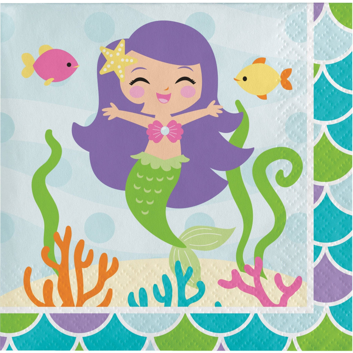 Mermaid Girl Party Napkins - Stesha Party