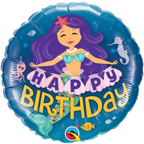 Mermaid &quot;Happy Birthday&quot; Balloon - Stesha Party