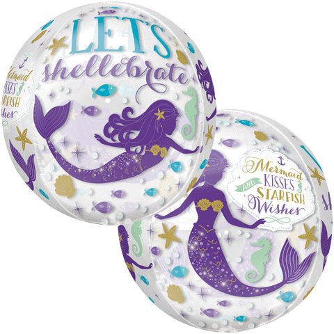 Mermaid "Let's Shellebrate" Ball Balloon - Stesha Party