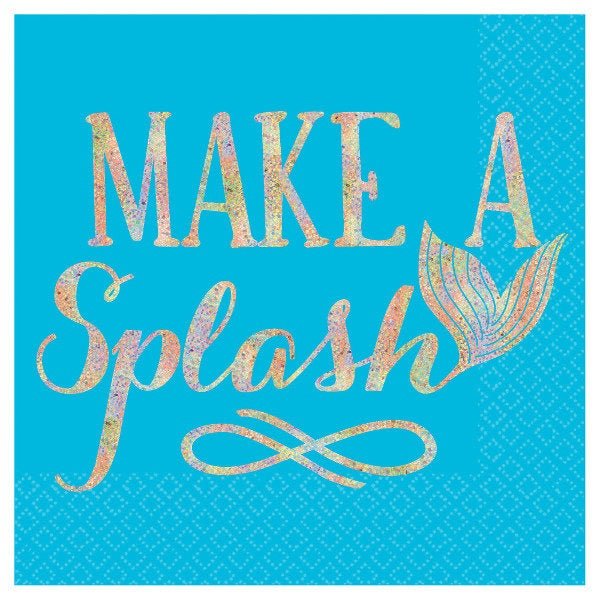 Mermaid &quot;Make a Splash&quot; Napkins - Stesha Party