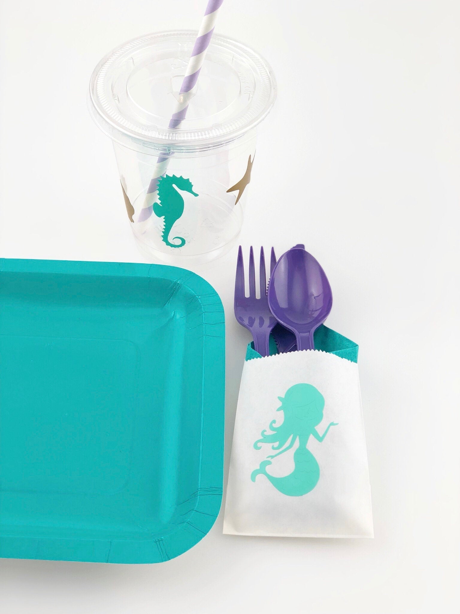 Mermaid Party Cutlery Bag Set - Stesha Party