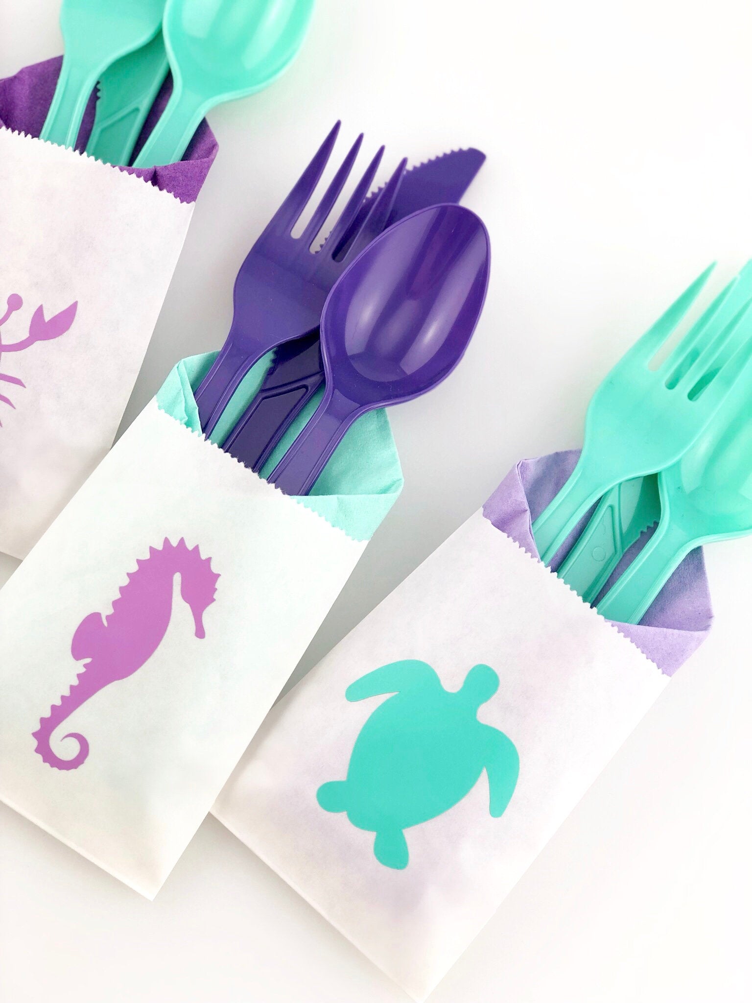 Mermaid Party Cutlery Bag Set - Stesha Party