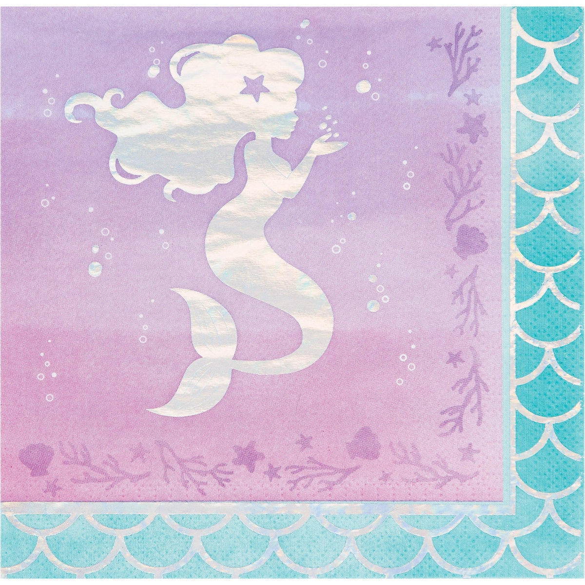 Mermaid Party Napkins with Foil Accents - Stesha Party