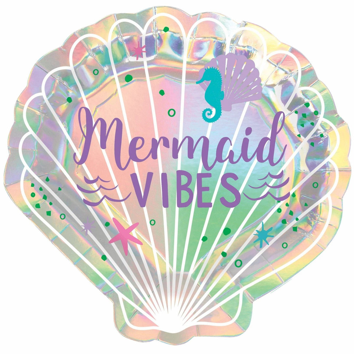 Mermaid Shell Plates &quot;Mermaid Vibes&quot; - Stesha Party