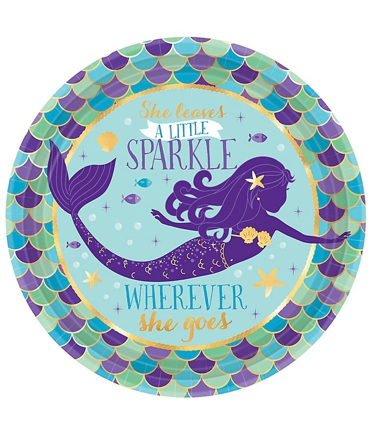 Mermaid Sparkle Cake Plates - Stesha Party