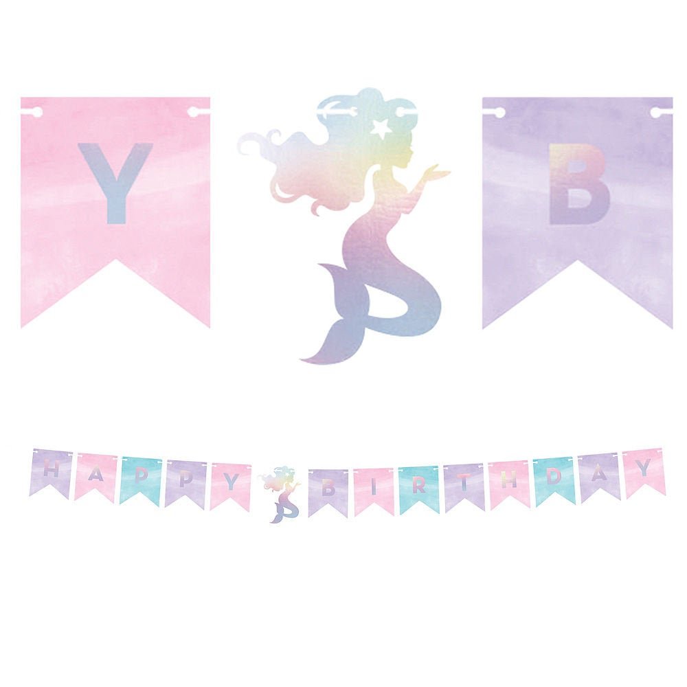 Mermaid Themed "Happy Birthday" Party Banner - Stesha Party