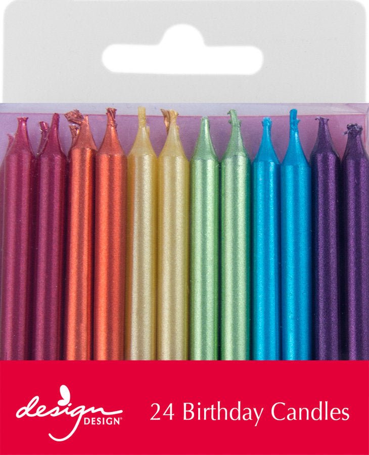 Metallic Rainbow Party Candles - Stesha Party