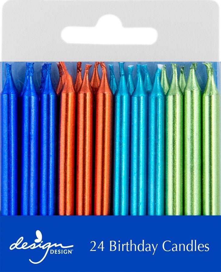 Metallic Stick Birthday Party Candles - Stesha Party