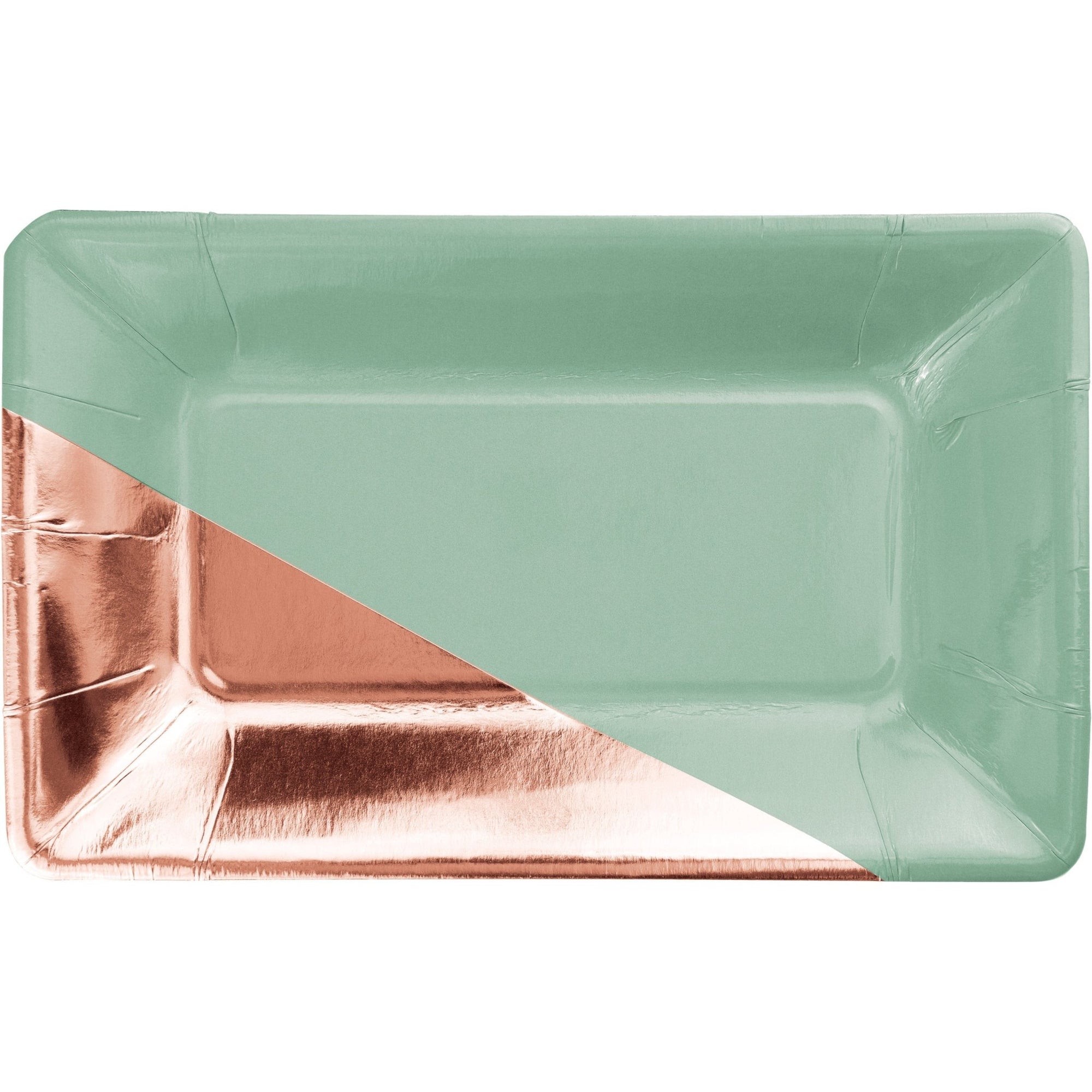 Mint and Rose Gold Rectangular Appetizer Trays - Stesha Party