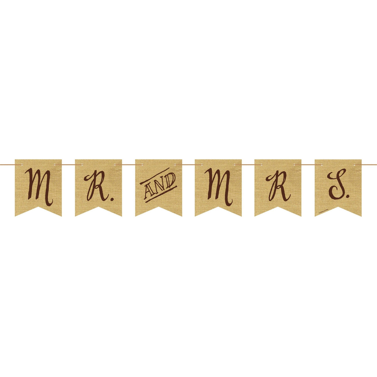 &quot;Mr and Mrs&quot; Rustic Burlap Banner - Stesha Party