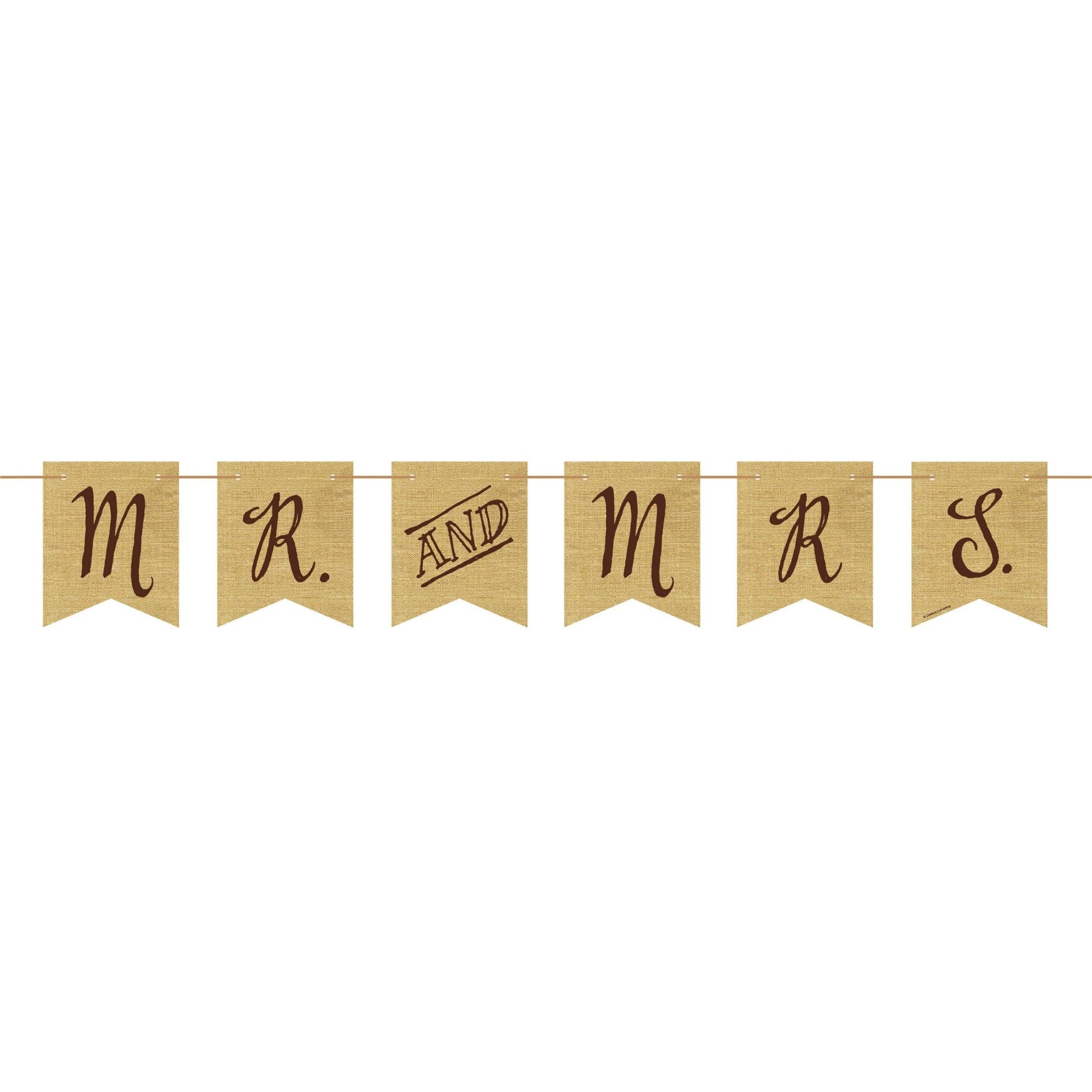 "Mr and Mrs" Rustic Burlap Banner - Stesha Party