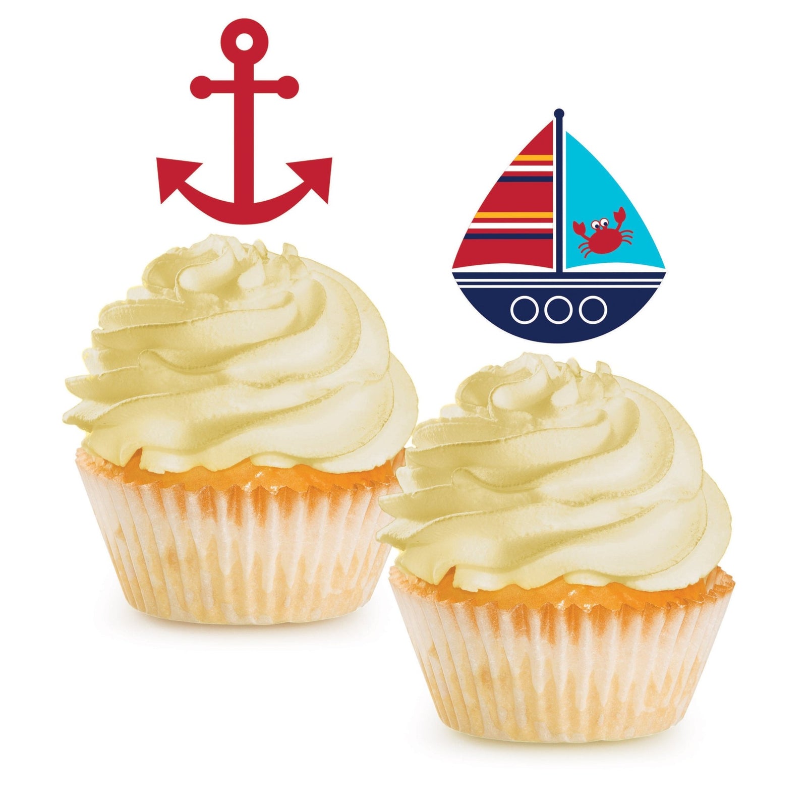 Nautical Themed Party Cupcake Toppers - Stesha Party