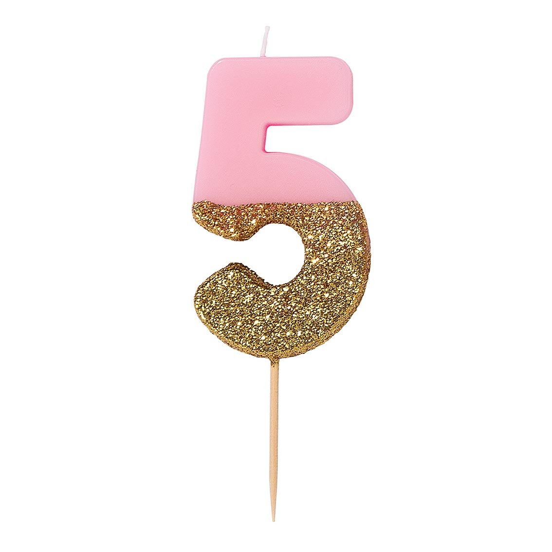 Number Five Pink Candle - Stesha Party