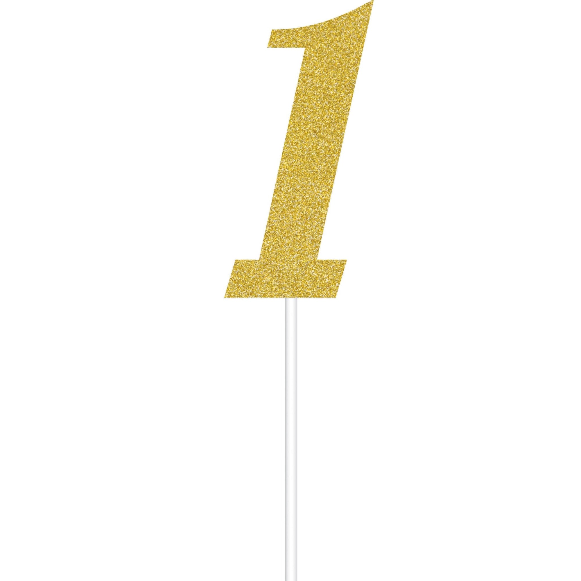 Number One Gold Glitter Cake Topper - Stesha Party