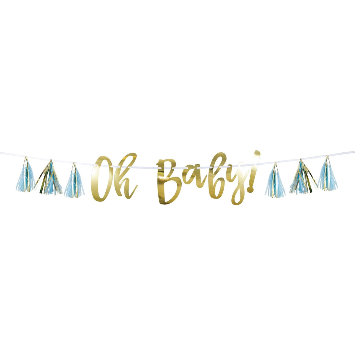 &quot;Oh Baby!&quot; Blue Tassel Banner - Stesha Party