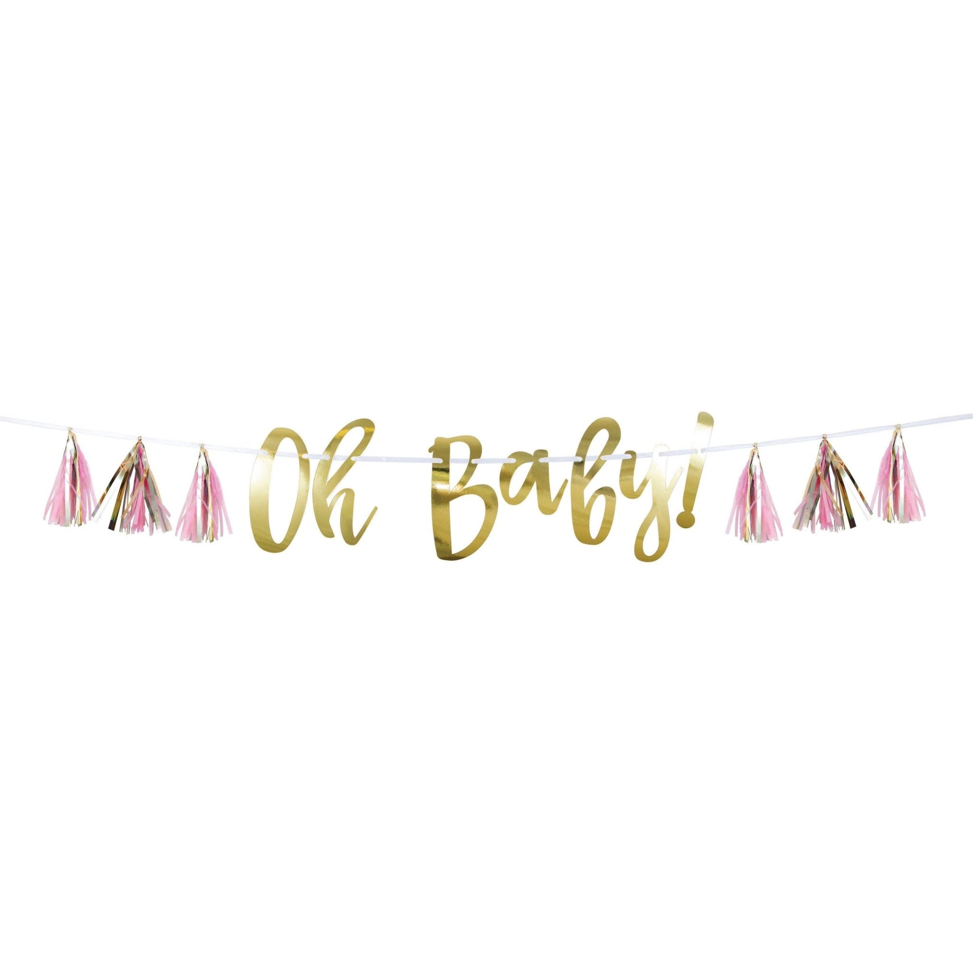 "Oh Baby!" Pink Tassel Banner - Stesha Party