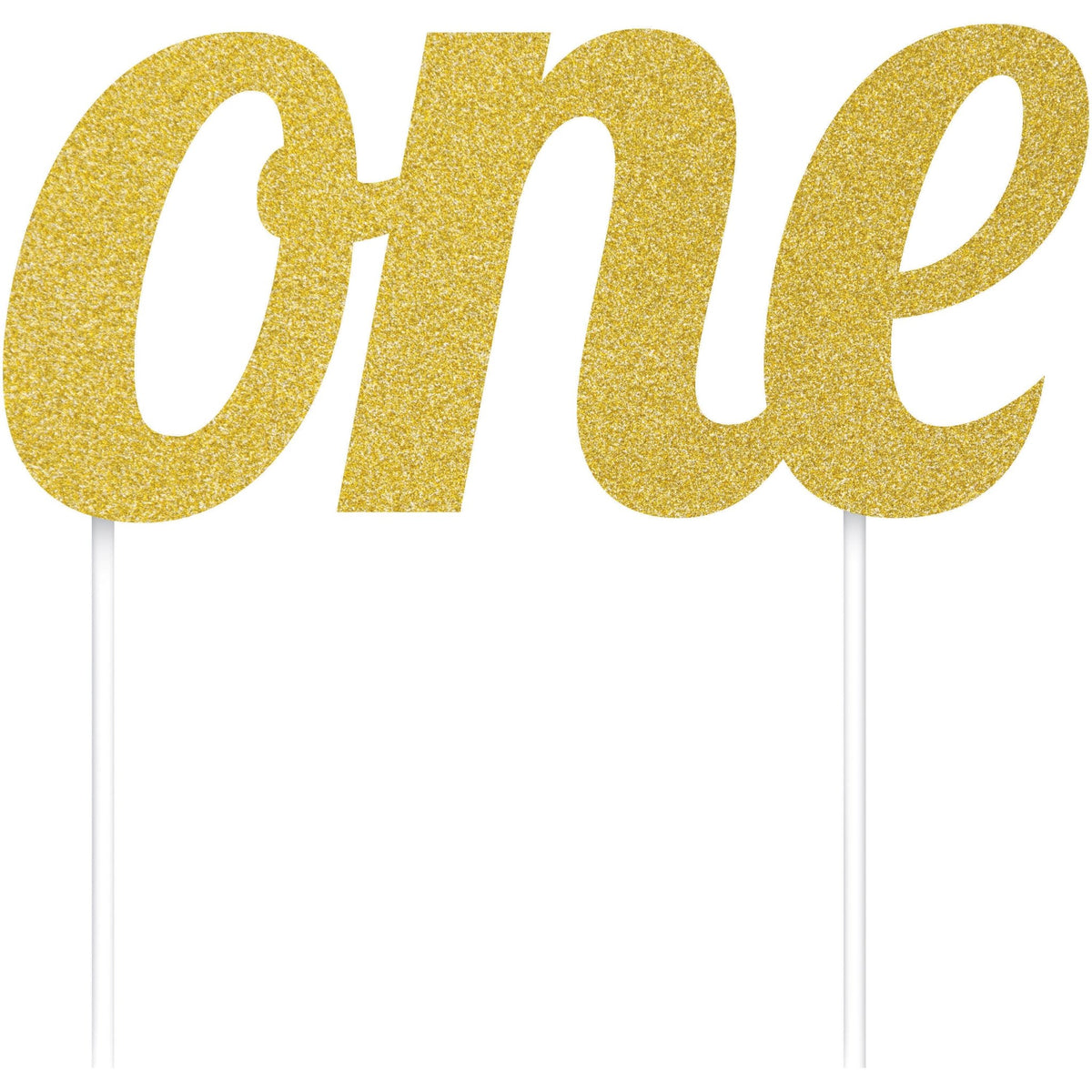 &quot;One&quot; Gold Glitter Cake Topper - Stesha Party