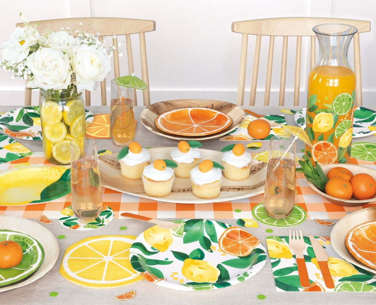 Orange Plaid Checkered Table Runner - Stesha Party