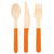 Orange Wooden Cutlery 16pc - Stesha Party