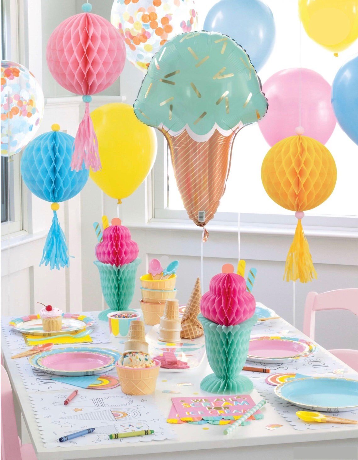 Pastel Ice Cream Balloon Bouquet - Stesha Party