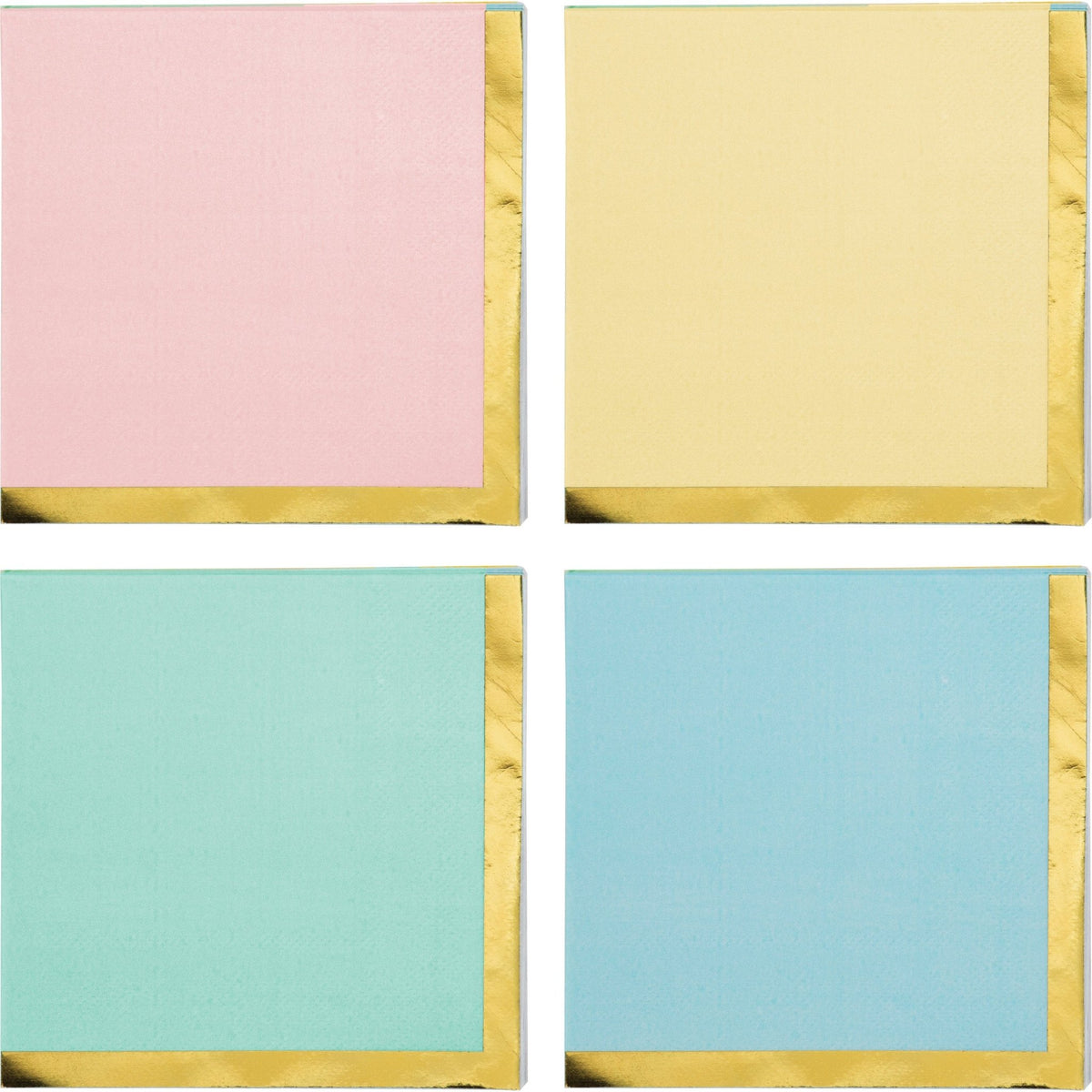 Pastel Party Gold Foil Napkins - Stesha Party