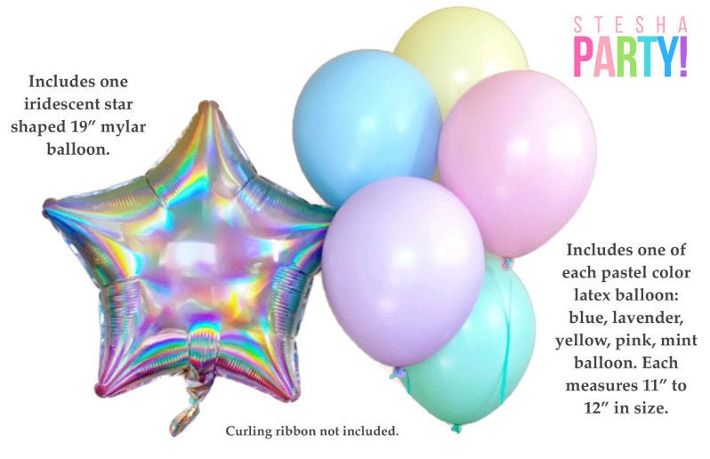 Double Stuffed Pastel Rainbow Balloons 12ct - Stesha Party - balloon  bouquet, birthday, birthday girl