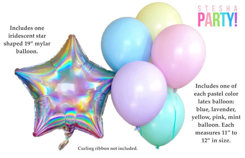 Pastel Rainbow Balloon Bouquet - Stesha Party